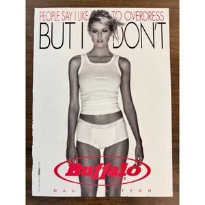 Vtg 1995 Buffalo Jeans David Bitton Girl in Underwear Advertisement Print Ad